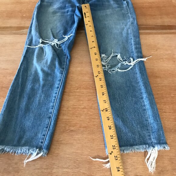 Madewell the Perfect Vintage Jean Women 27 Blue High Rise Distressed Raw Hem - Picture 7 of 13